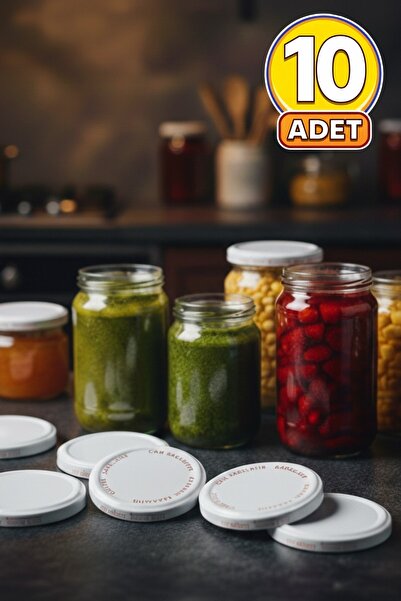 JASPER 10 Pieces White 82 mm Metal Jar Lid