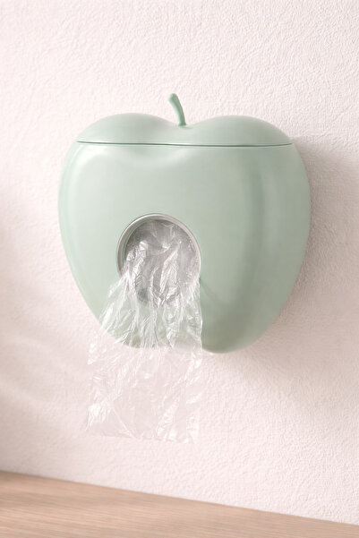 DİVAYS Elma Tasarımlı Duvara Monte Poşetlik – Çok Amaçlı Mutfak Organizer Sak...