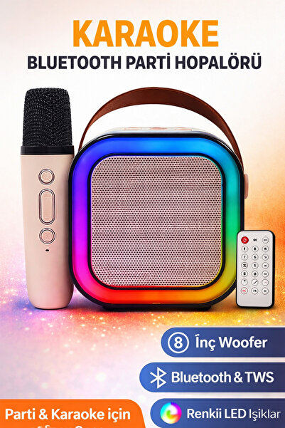 DigiMonster Sevimli K12 Karaoke Bluetooth Hoparlör – Tek Mikrofonlu | Mini & ...