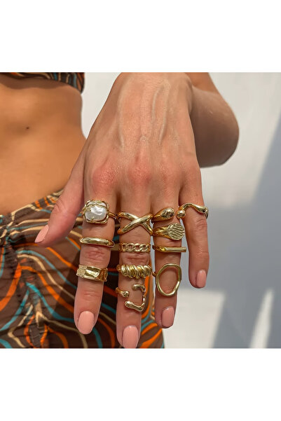 Ervalina Geometrik Karışık Kadın Yüzükler (Karışık Gönderim)