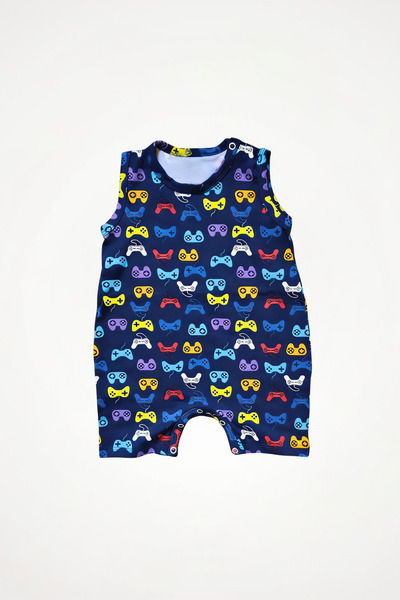 Newteam 100% Cotton Patterned Baby Boy Romper |   Crew Neck, Sleeveless, and ...