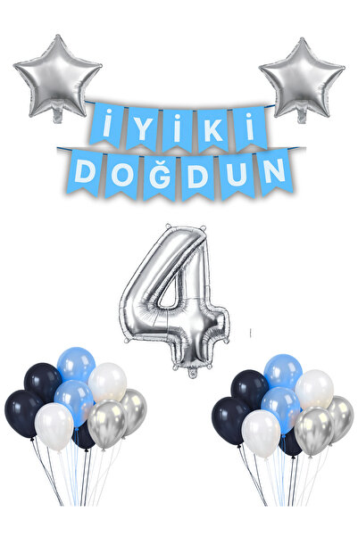 HAPPYLOOPPARTY Set de baloane pentru ziua de naștere de 4 ani, 20 de baloane,...