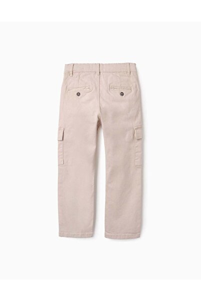 Ziddy Trousers with Jersey Lining for Baby Boys, Beige