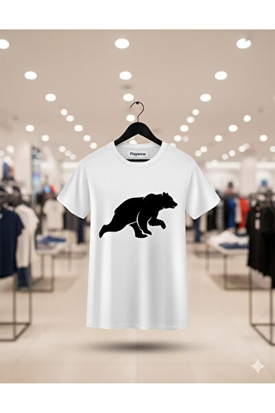 playwear PLAY WEAR Tricou unisex cu imprimeu SHADOW BEAR, cu guler rotund