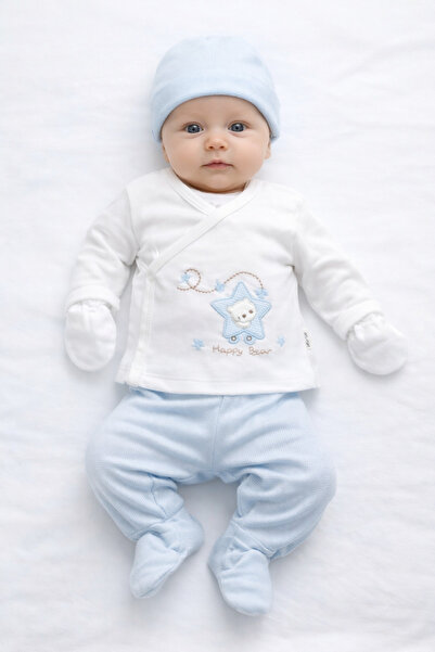 Bebitof ZIBIN 5 PARÇA AYICIK DESENLİ MAVİ