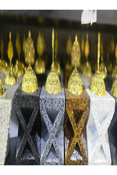 Generic 4 pcs Arabic Bakhoor Burner | Concrete Burner with Golden Top | Oud &...