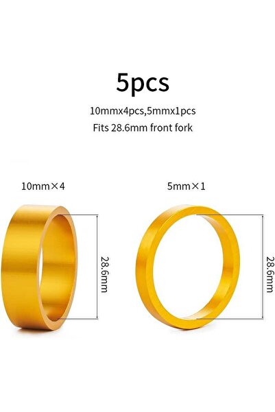 Rectus Spacer Seti 4 Parça, Maşa Ayar Yüzüğü Alüminyum sarı