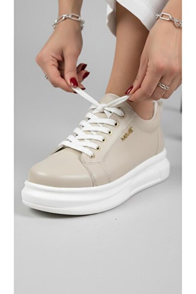 marinarosse Women's Less Beige Thick Soled Orthopedic Daily Sneaker