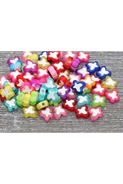 yiğit aksesuar 50 bucăți de mărgele perforate colorate, transparente, model f...