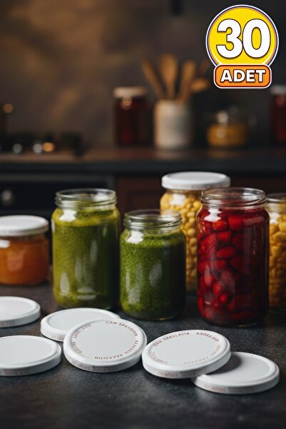 JASPER 30 Pieces White 82 mm Metal Jar Lids