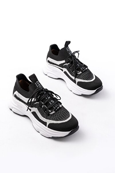 Zerenyus Exi̇n-3001 Premium Black Lace-Up Mesh Sneaker