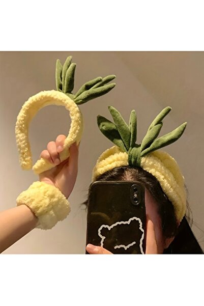 Accessories Сладък комплект дамски бандани с мотив жълт ананас за ежедневна у...