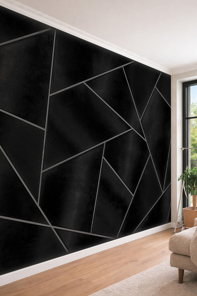 dreamwall 3D Görünümlü Geometrik Panel Desenli Lüks Tek Parça Tekstil Duvar K...