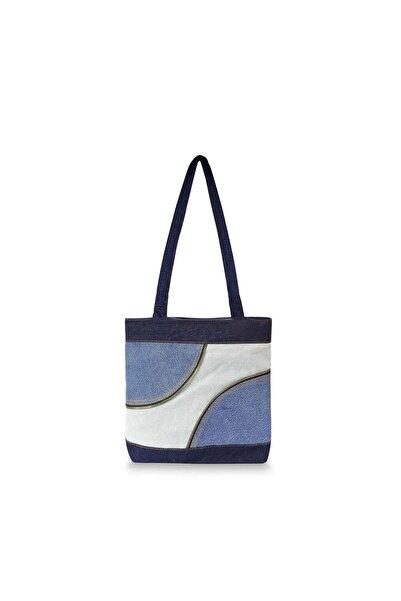 The Purani Jeans حقيبة يد أنيقة وفنية من قماش الدنيم، حقيبة متعددة الاستخداما...