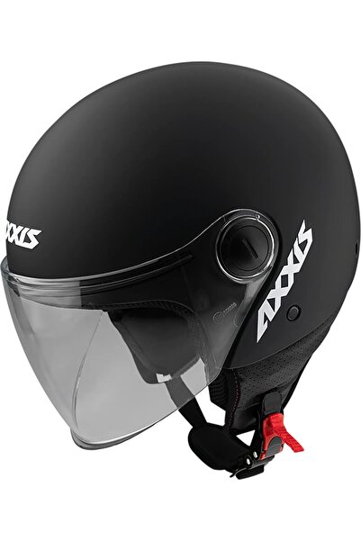 AXXIS SQUARE S A8 MATT BLACK YARIM MOTOSİKLET KASKI ECE 22.06 ve DOT