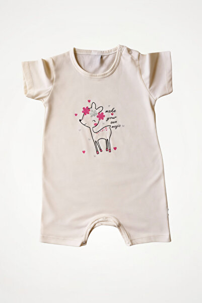 Newteam 100% Cotton Patterned Baby Girl Romper |   Crew Neck, Short Sleeves a...