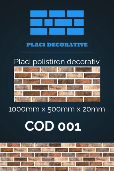 OEM Set 12 panouri decorative (6mp) polistiren model caramida