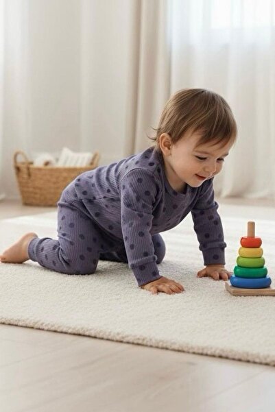 Breeze Baby Girl Pajama Set with Shoulder Patches and Polka Dot Pattern, 4 Mo...