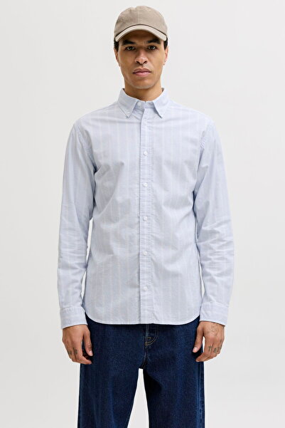 Jack & Jones Men's Striped Oxford Fabric Cotton Shirt - Harvey