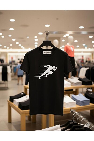 playwear Play Wear Unisex Round Neck Printed T-Shirt with Depar Gölge Bicycle...