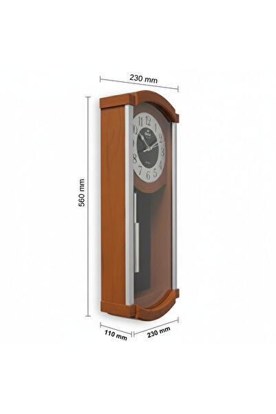 Eastar A3042 Metal Kadranlı Sarkaçlı Sessiz Duvar Saati (56 cm)