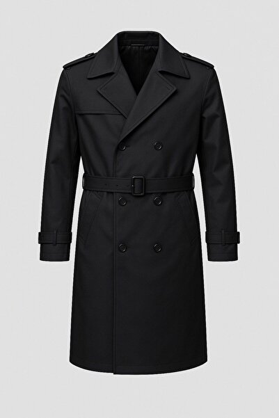 BASEL.CO Men's Modern Cut Water and Wind Resistant Trench Coat