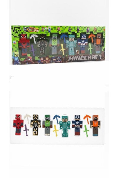 Tıfıl Toys Spidermanli Minecraft 6 Karakter 6 Aksesuar 12 Parça Çocuk Figür O...