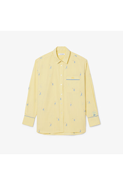 Lacoste Oversized Shirt with Jacquard Motifs - CF0586-00-2IA
