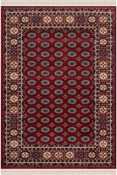 Cotto Home Fesane FN003J Bordo Pamuk Taban Afgan Desenli Salon Oturma Odası H...
