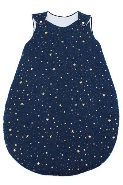 PRICHINDEL Sleeping Bag, Muslin, Filled, Metallic Stars, Navy Blue