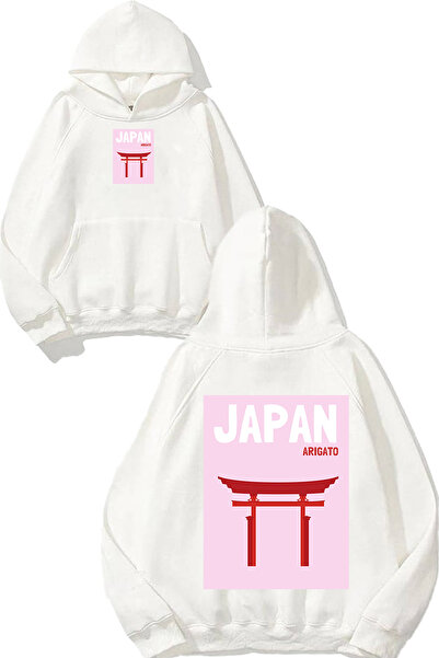 urbvn سويت شيرت أبيض كبير الحجم مطبوع بتصميم جيتس الياباني