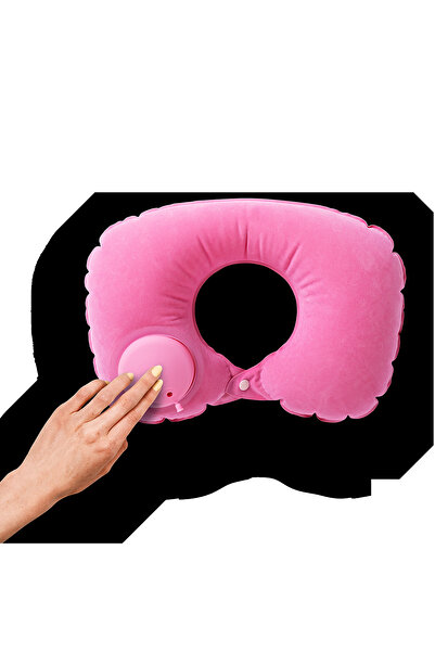 Flying Tiger Copenhagen Pembe Şişirilebilir Seyahat Yastığı