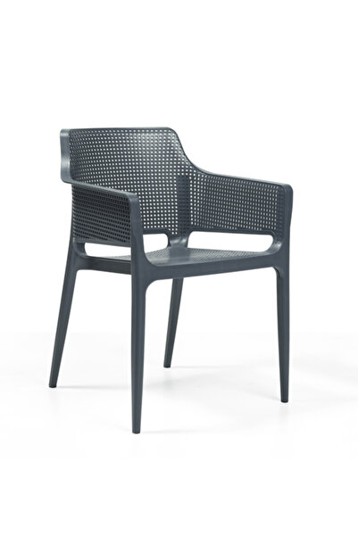 Novussi Like outdoor chair with stackable anthracite polypropylene arms