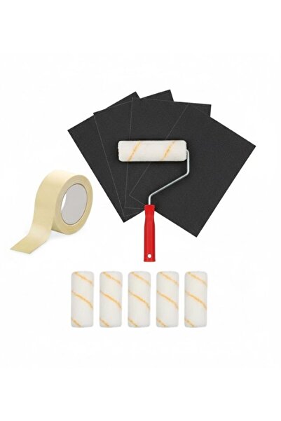 ÜMİTAVM Profesyonel Mobilya ve Kapı Boyama Seti - 10 Parça - Parmak Rulo + Zı...