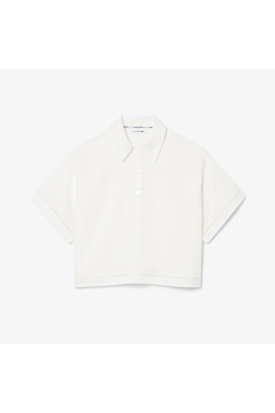 Lacoste Υπερμεγέθες Πόλο Μπλουζάκι από Ρευστό Ύφασμα Τουίλ - CF0061-00-70V