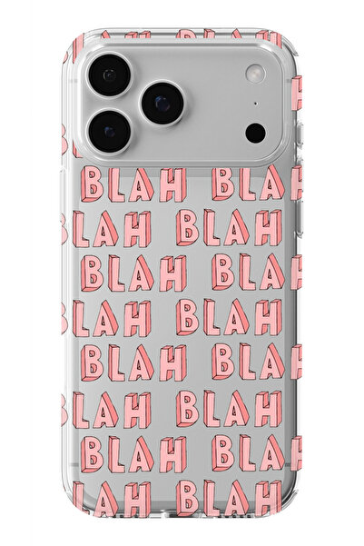 Multitronic حافظة شفافة مطبوعة بتصميم Blah Blah متوافقة مع هاتف iPhone 17 Pro...