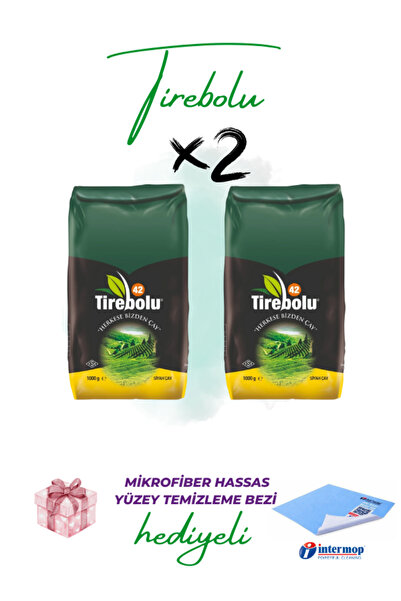 Tirebolu 42 Black Tea 1000 Gr X 2 Pieces and Sensitive Surface Cleaning Cloth