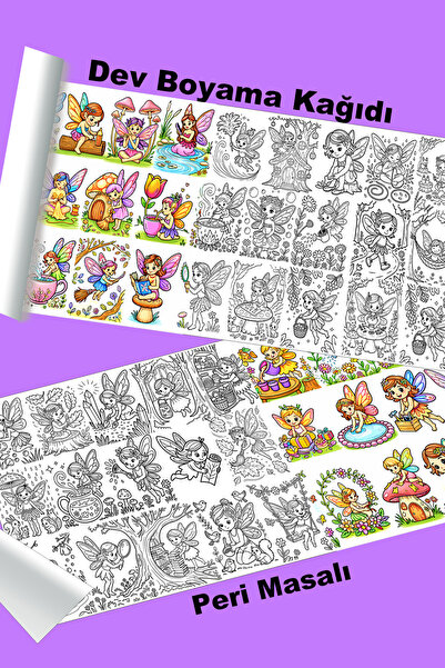 metafortoys Peri Masalı Dev Boyama Kağıdı 2.5 metre x 62 cm Kağıt Aktivite Ru...