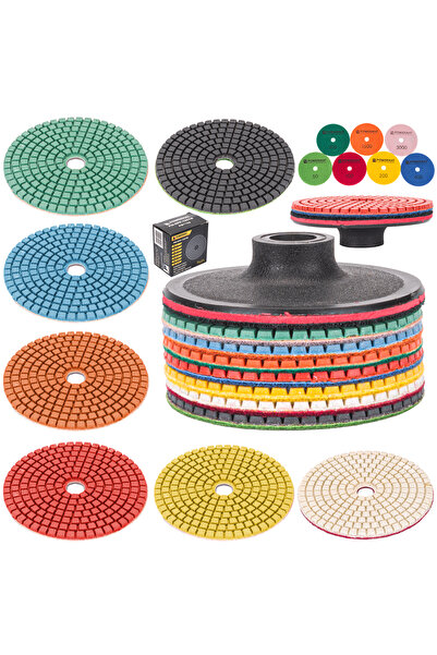 Powermat Set de 7 discuri abrazive diamantate cu velcro, Powermat, PM1108