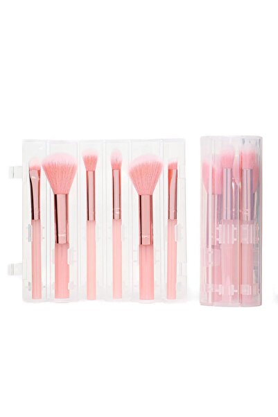 3B Trend مجموعة فرش مكياج وردية أنيقة مكونة من 6 قطع