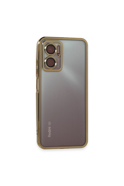 eco port حافظة ريدمي 10 5G من السيليكون مع حماية للكاميرا - ذهبي