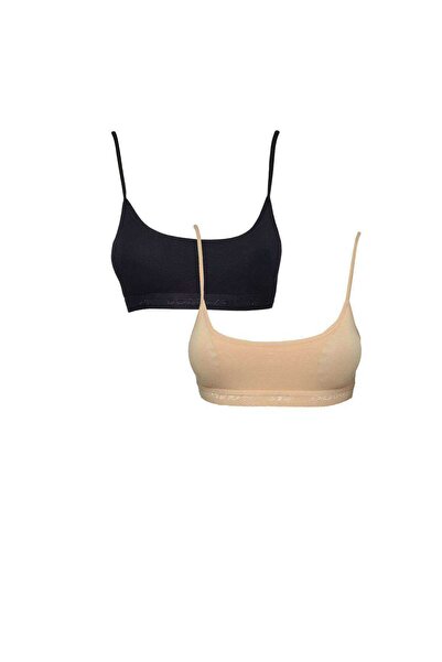 Mestore حمالة صدر مبطنة باللونين الأسود والجلد، قطعتان