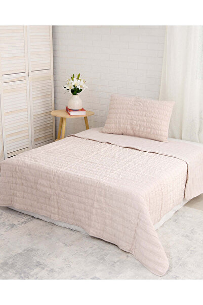 REDTAG طقم غطاء سرير من الكتان البيج مكون من قطعتين (مقاس فردي)