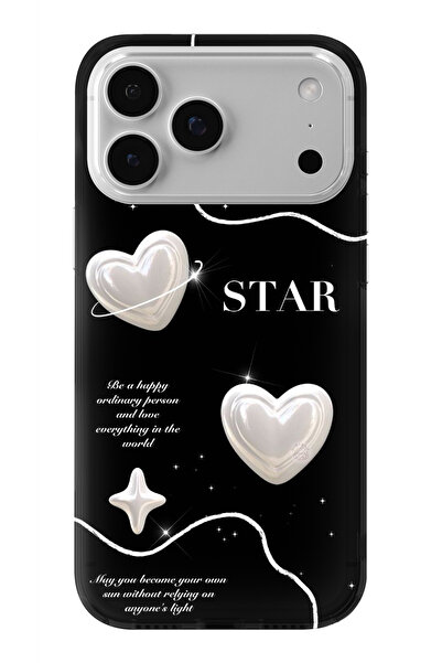 Multitronic حافظة شفافة مطبوعة بتصميم ستار متوافقة مع آيفون 17 برو