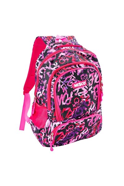 Mesco Ghiozdan școlar, model fete, 4 compartimente, roz