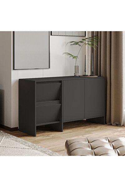 İNARCH DİZAYN Laris 130 cm Modern Konsol – 4 Kapaklı, Yüksek Ayaklı, Minimali...