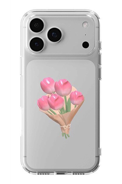 Multitronic حافظة شفافة مطبوعة بتصميم باقة زهور التوليب متوافقة مع هاتف iPhon...