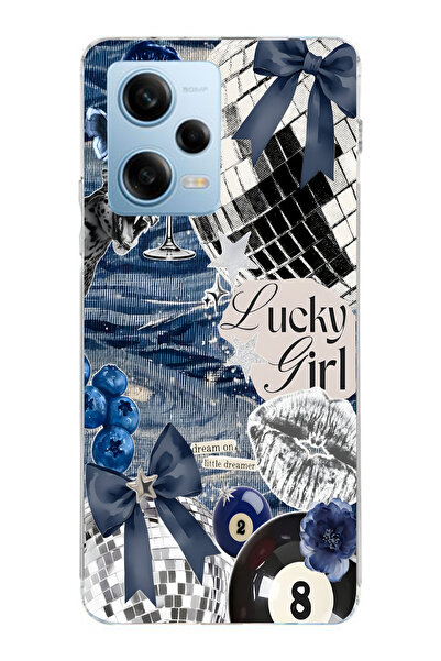 moonset Redmi Note 12 Pro 5G Uyumlu Baskılı Yumuşak Silikon Şeffaf Telefon Kı...