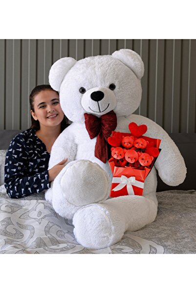 Özgüner Oyuncak هدية رومانسية لعيد الحب: دمية دب كبيرة من القطيفة مع 160 ربطة...