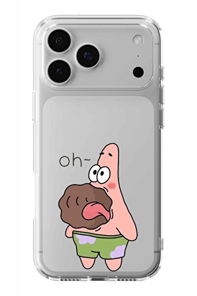 Multitronic حافظة شفافة مطبوعة بتصميم باتريك متوافقة مع هاتف آيفون 17 برو ماكس